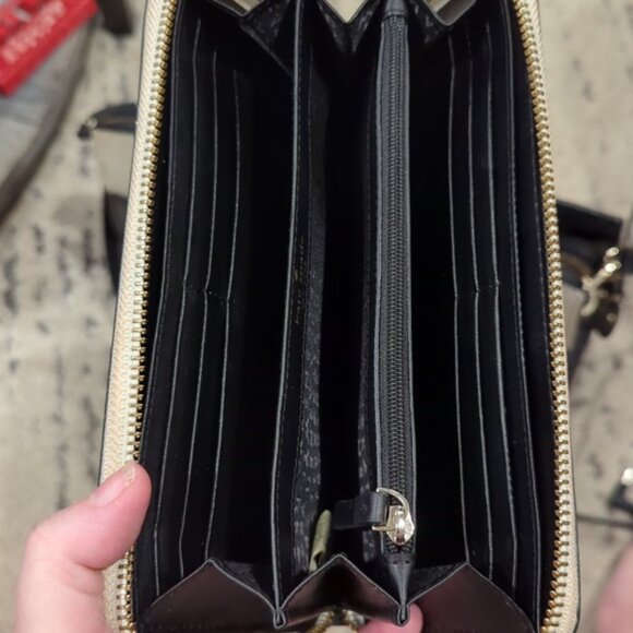 Kate Spade Combo Grove Street Caley Satchel Purse & Wallet Blk & Off White - Picture 9 of 13